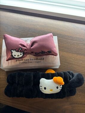 Hello Kitty Plush Spa Headbands - Black & Mauve